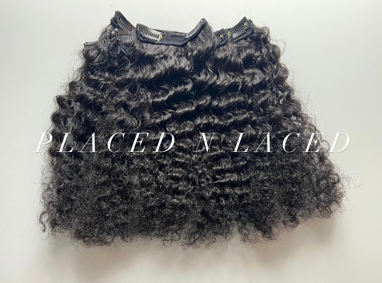 Raw Malaysian Kinky Curly Classic Weft Clip-In